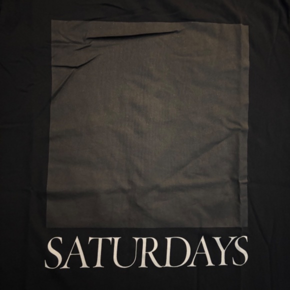 SATURDAYS NYC 2017 "Chest Square Tee" Black S/S T-Shirt - Picture 3 of 9